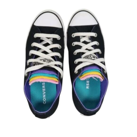 Converse Shoes Girls 3 Sneakers Chuck Taylor All Star Multi Tongue Casual Active - Picture 11 of 16